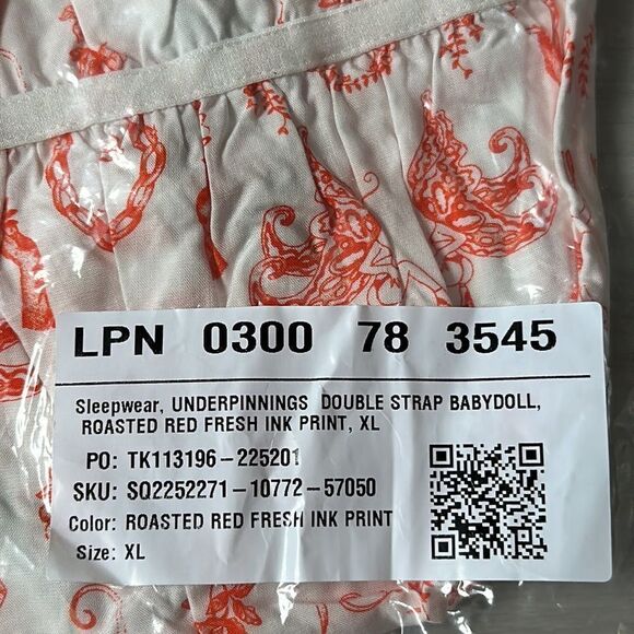 Savage X Fenty Roasted Red Fresh Ink Underpinnings Dbl Strap Babydoll SlipXL NWT - Picture 9 of 10